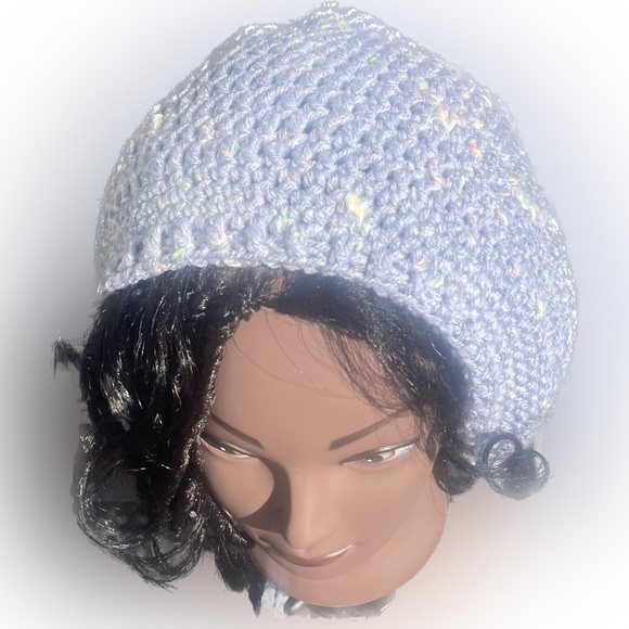 Slouchy Baby blue confetti Hand-made Tam♥️ - Picture 2 of 4